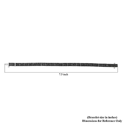 Black Diamond Multi Row Tennis Bracelet in Platinum Over Sterling Silver (6.50 In) 3.00 ctw