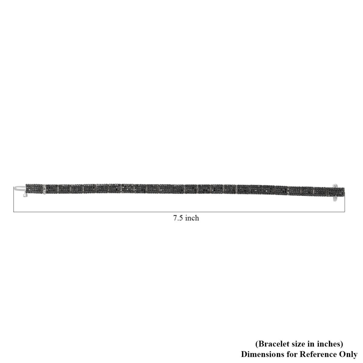 Black Diamond Multi Row Tennis Bracelet in Platinum Over Sterling Silver (6.50 In) 3.00 ctw image number 5