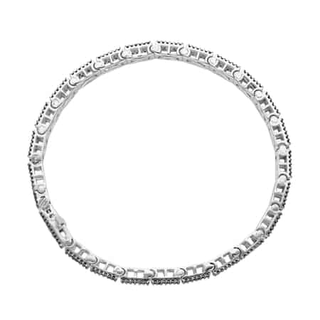 Black Diamond Tennis Bracelet in Platinum Over Sterling Silver (7.25 In) 3.00 ctw image number 4