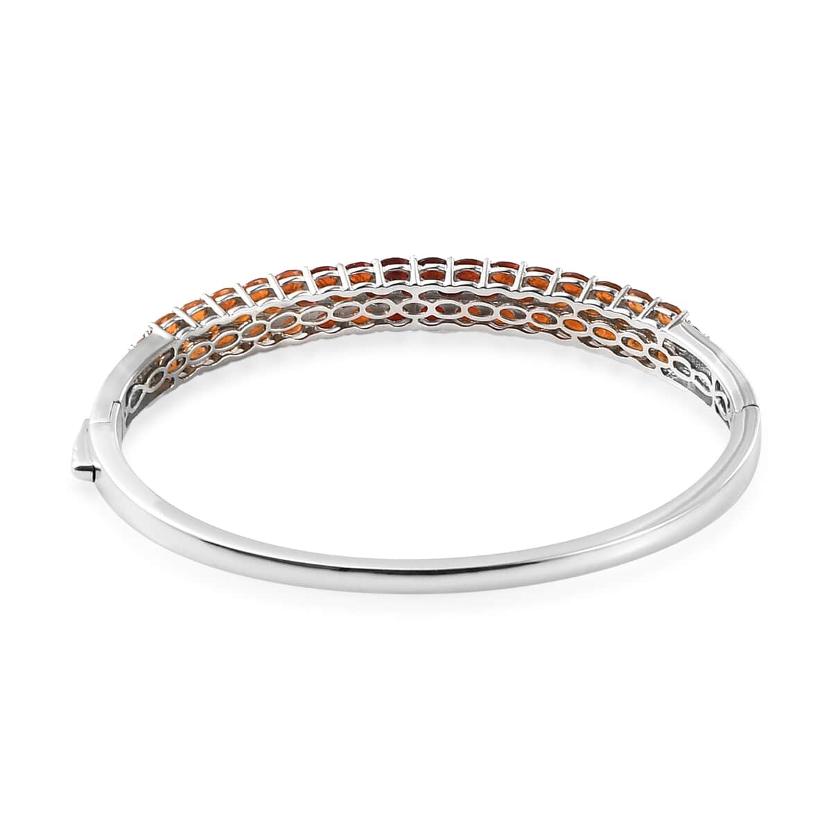 Shades of Fire Opal Bangle Bracelet in Platinum Over Sterling Silver (7.25 In) 5.85 ctw image number 4