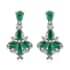 AAA Kagem Zambian Emerald Dangling Earrings in Platinum Over Sterling Silver 1.60 ctw image number 0