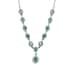 AAA Kagem Zambian Emerald and Natural White Zircon Necklace 18 Inches in Platinum Over Sterling Silver 1.75 ctw image number 0