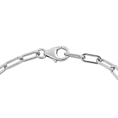 AAA Kagem Zambian Emerald Paper Clip Chain Bracelet in Platinum Over Sterling Silver (6.50 In) 3.50 ctw