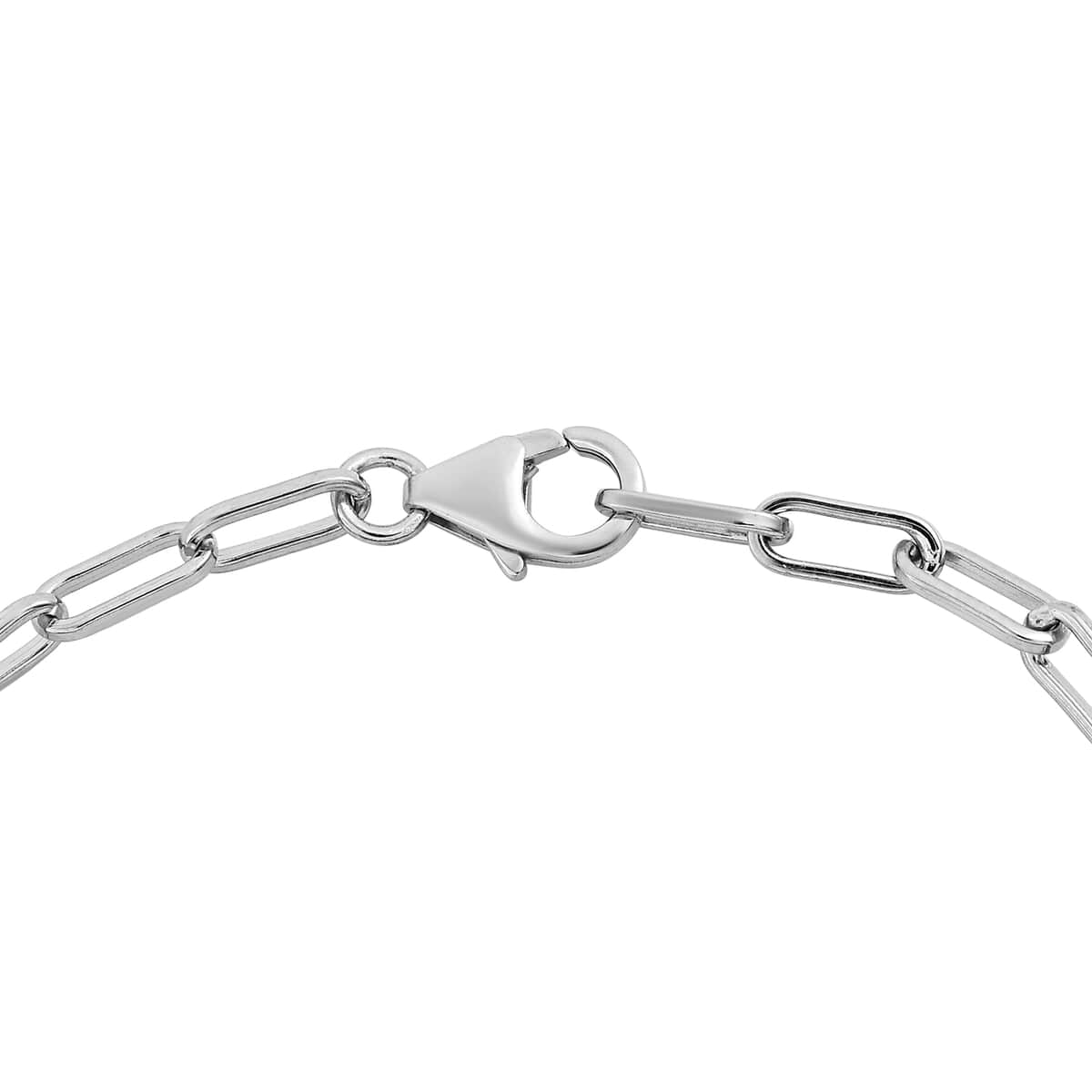 AAA Kagem Zambian Emerald Paper Clip Chain Bracelet in Platinum Over Sterling Silver (8.00 In) 3.50 ctw image number 3