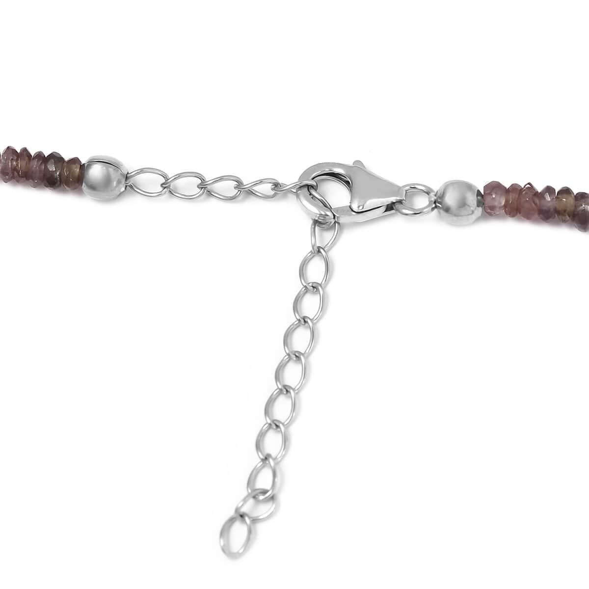 Merelani Color Change Garnet Beaded Necklace 18 Inches in Rhodium Over Sterling Silver 63.70 ctw image number 4