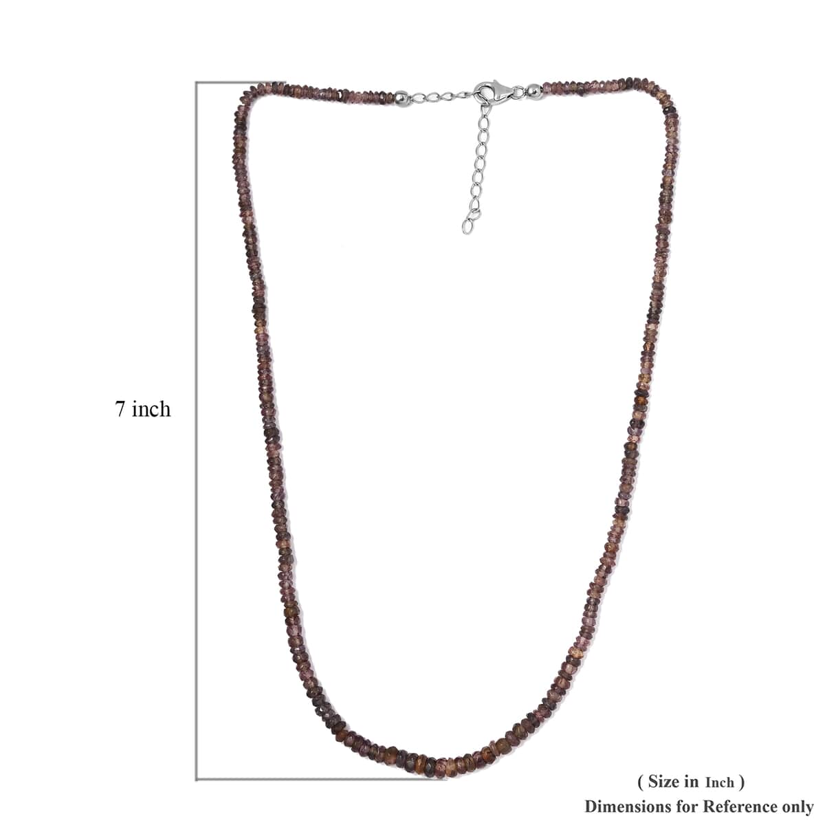 Merelani Color Change Garnet Beaded Necklace 18 Inches in Rhodium Over Sterling Silver 63.70 ctw image number 5