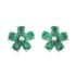 AAA Kagem Zambian Emerald Flower Stud Earrings in Platinum Over Sterling Silver 1.25 ctw image number 0
