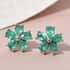 AAA Kagem Zambian Emerald Flower Stud Earrings in Platinum Over Sterling Silver 1.25 ctw image number 1