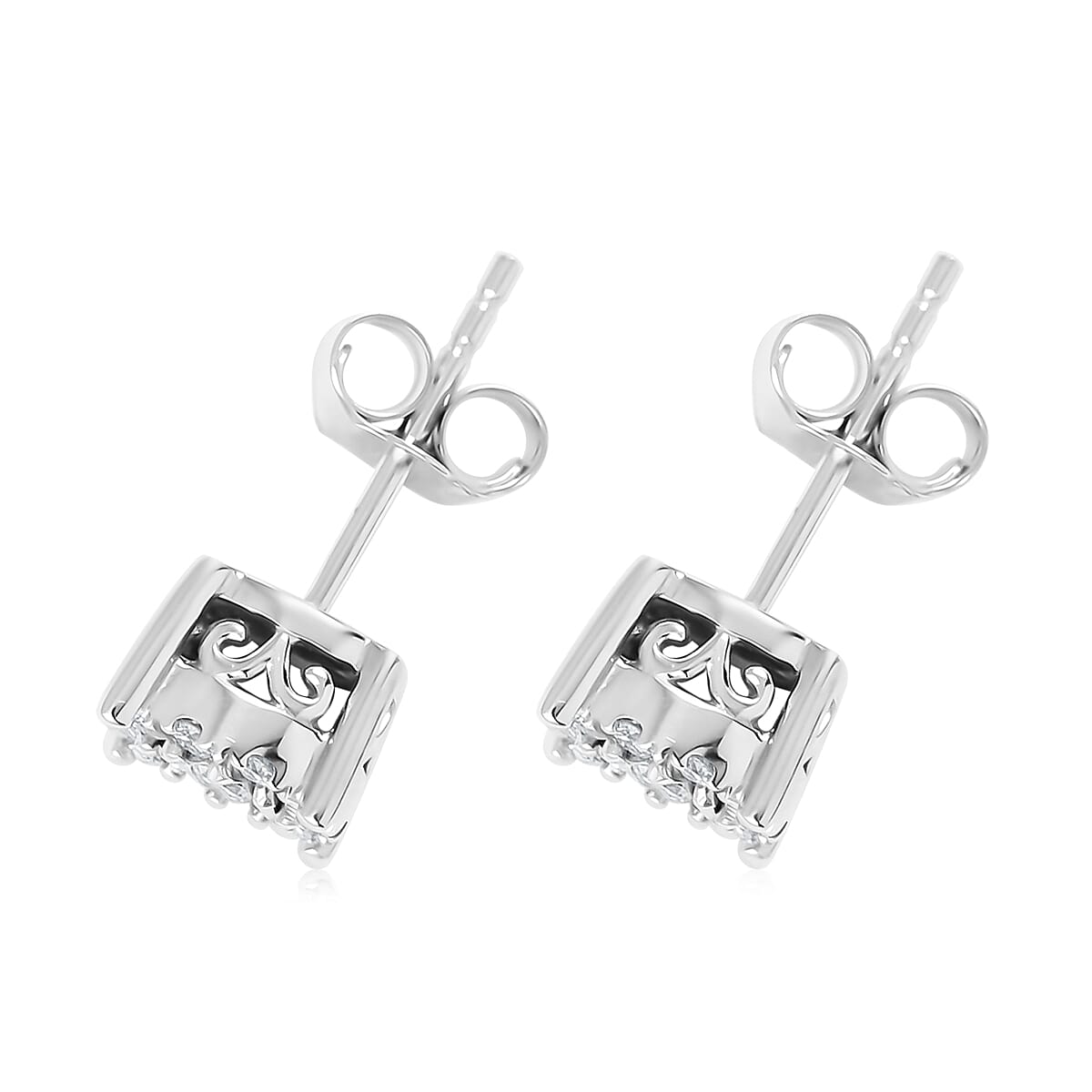 NY Closeout 10K White Gold G-H I2-I3 Diamond Stud Earrings 2 Grams 0.25 ctw