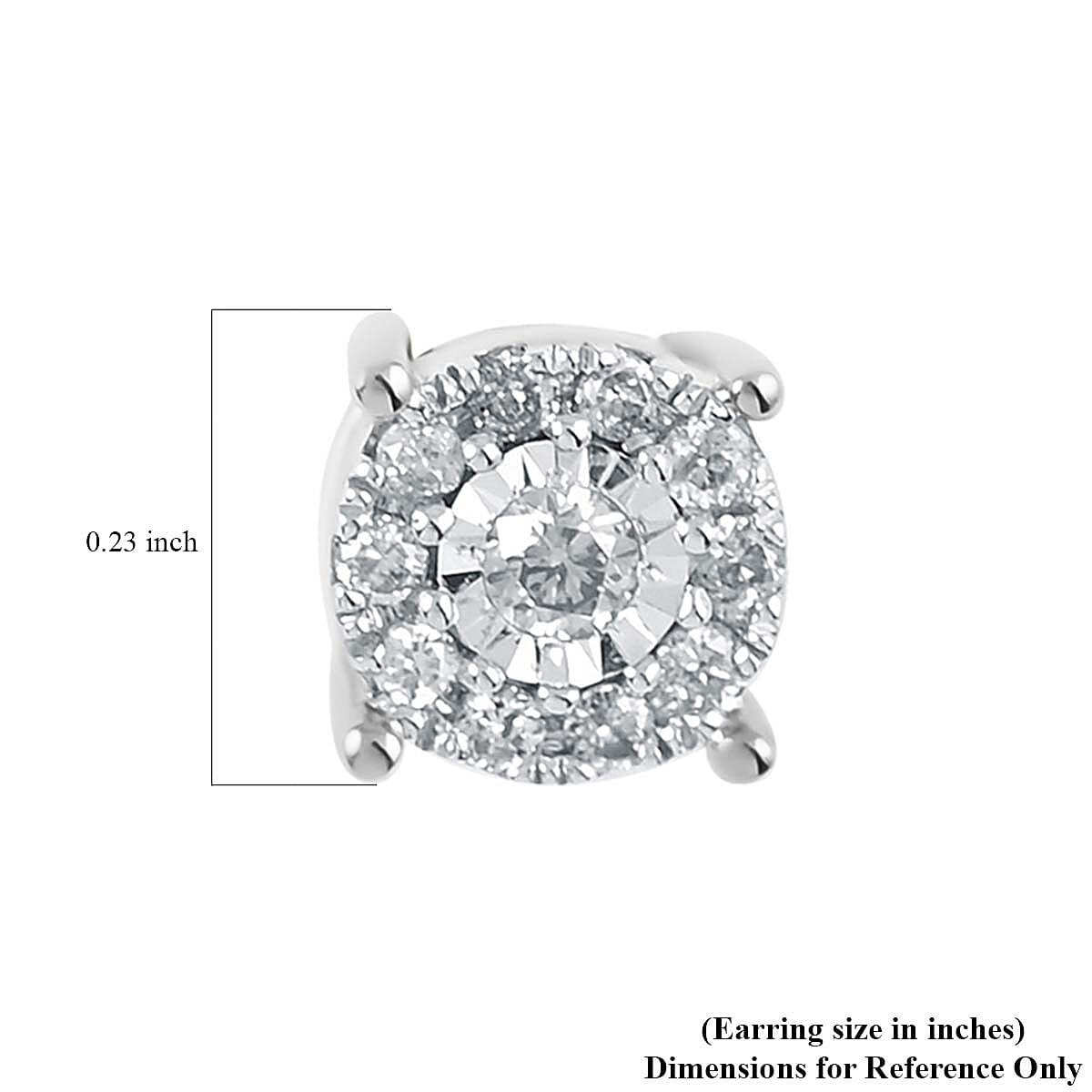 NY Closeout 10K White Gold G-H I2-I3 Diamond Stud Earrings 2 Grams 0.25 ctw