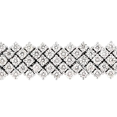 NY Closeout 14K White Gold G-H VS Diamond Multi Rows Bracelet (7.25 In) 24.25 Grams 8.00 ctw