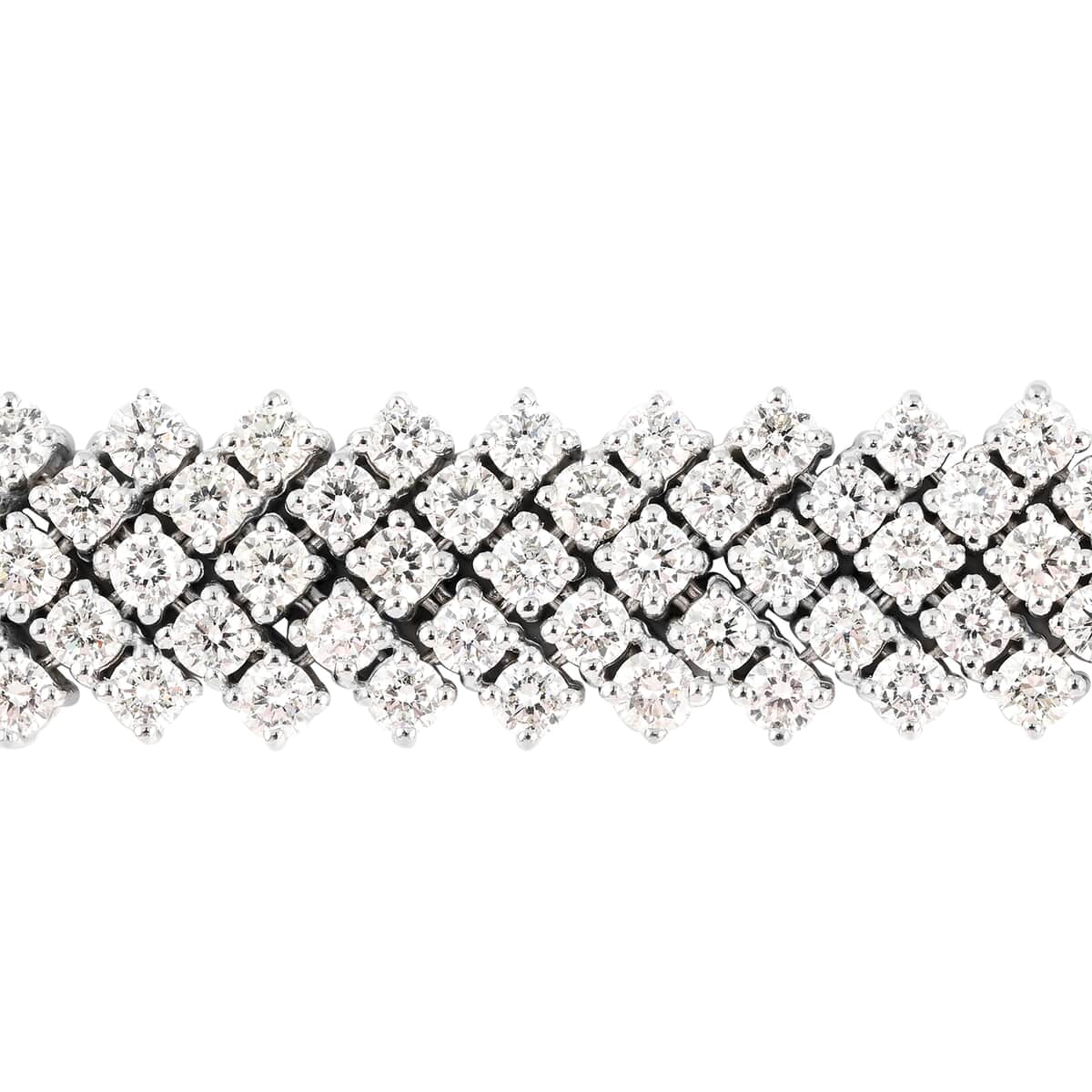 NY Closeout 14K White Gold G-H VS Diamond Multi Rows Bracelet (7.25 In) 24.25 Grams 8.00 ctw image number 1