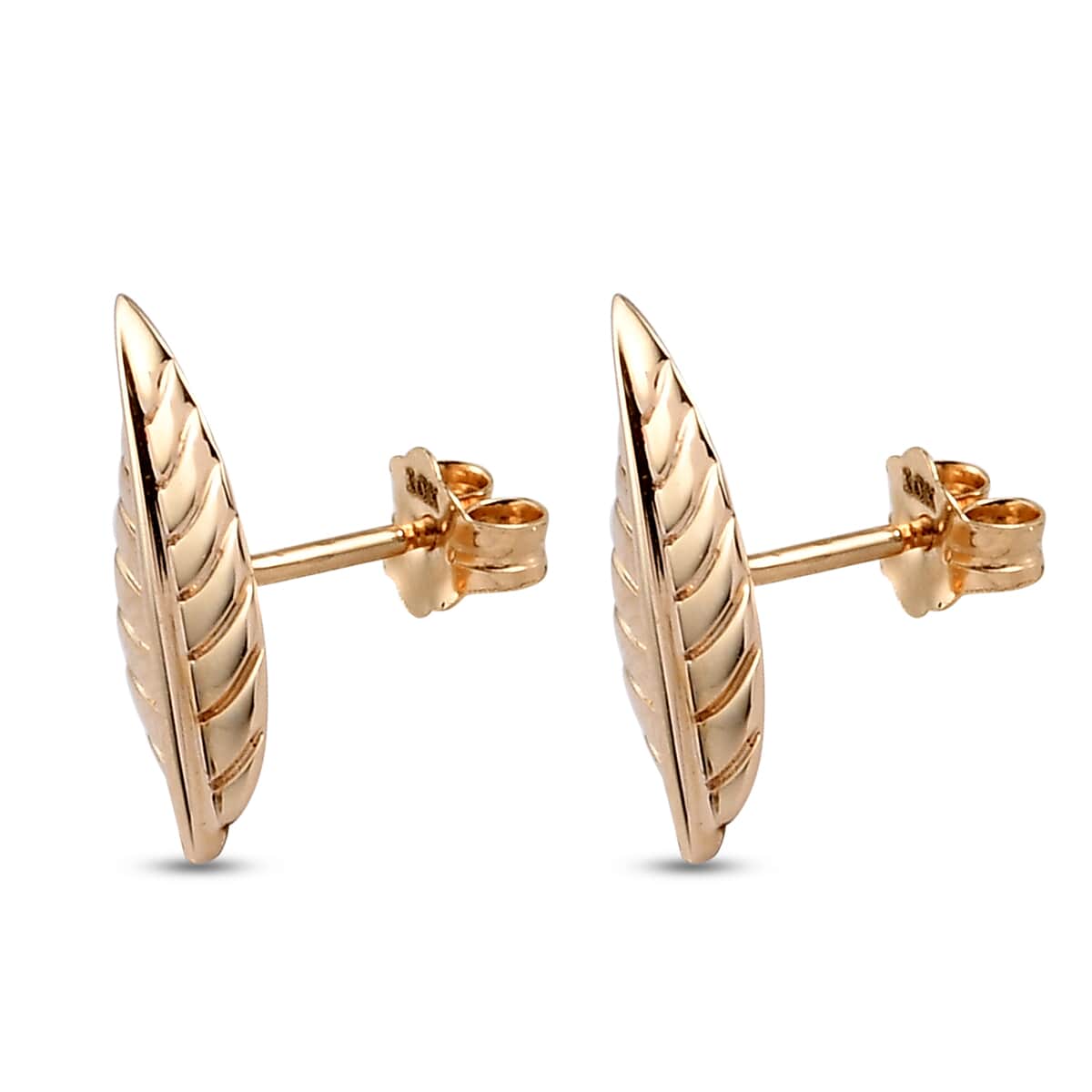 LUXORO 10K Yellow Gold Leaf Earrings image number 3