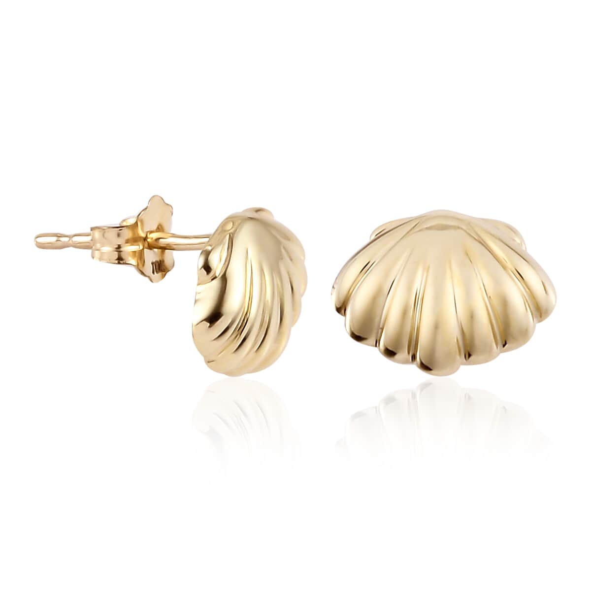 Luxoro 10K Yellow Gold Sea Shell Earrings image number 3