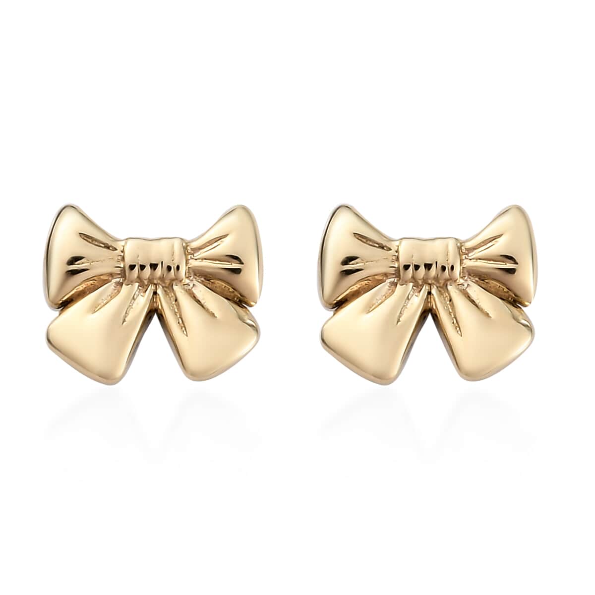 Luxoro 10K Yellow Gold Stud Bow Earrings image number 0