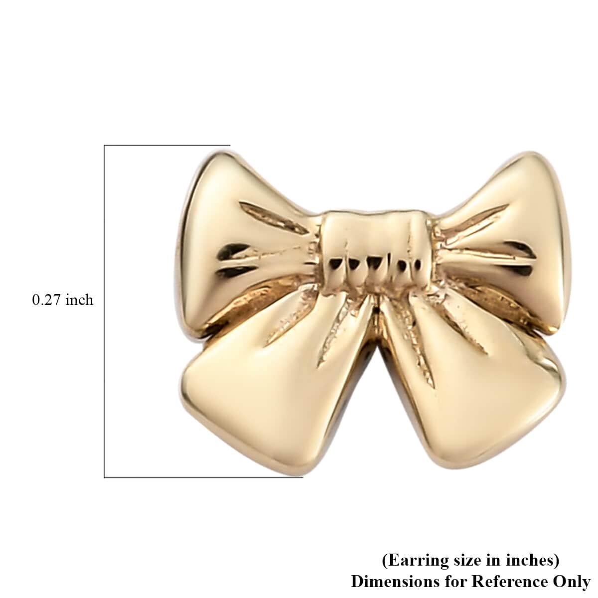 Luxoro 10K Yellow Gold Stud Bow Earrings image number 4