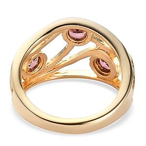 Morro Redondo Pink Tourmaline 0.54 ctw Ring in Vermeil Yellow Gold Over Sterling Silver (Size 5.5)
