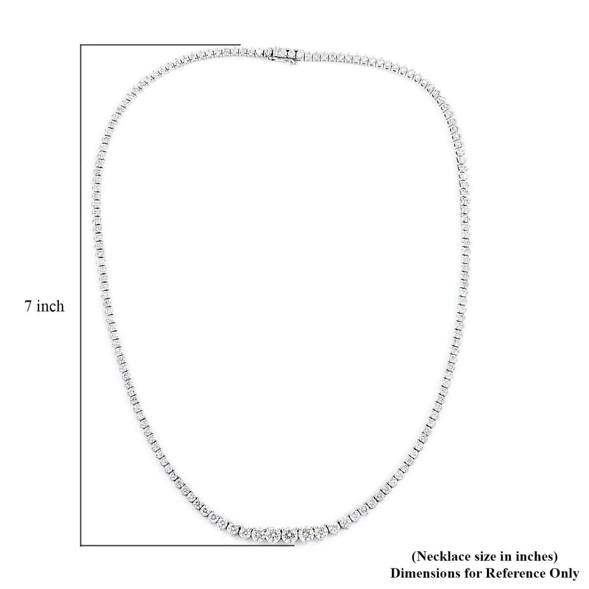 NY Closeout 14K White Gold G-H SI Diamond Necklace 16 Inches 19.20 Grams 10.00 ctw image number 4