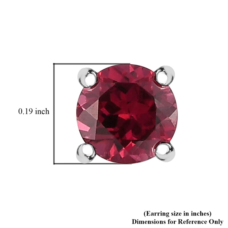 D'Joy Tanzanian Wine Garnet 1.25 ctw Solitaire Stud Earrings in Sterling Silver 