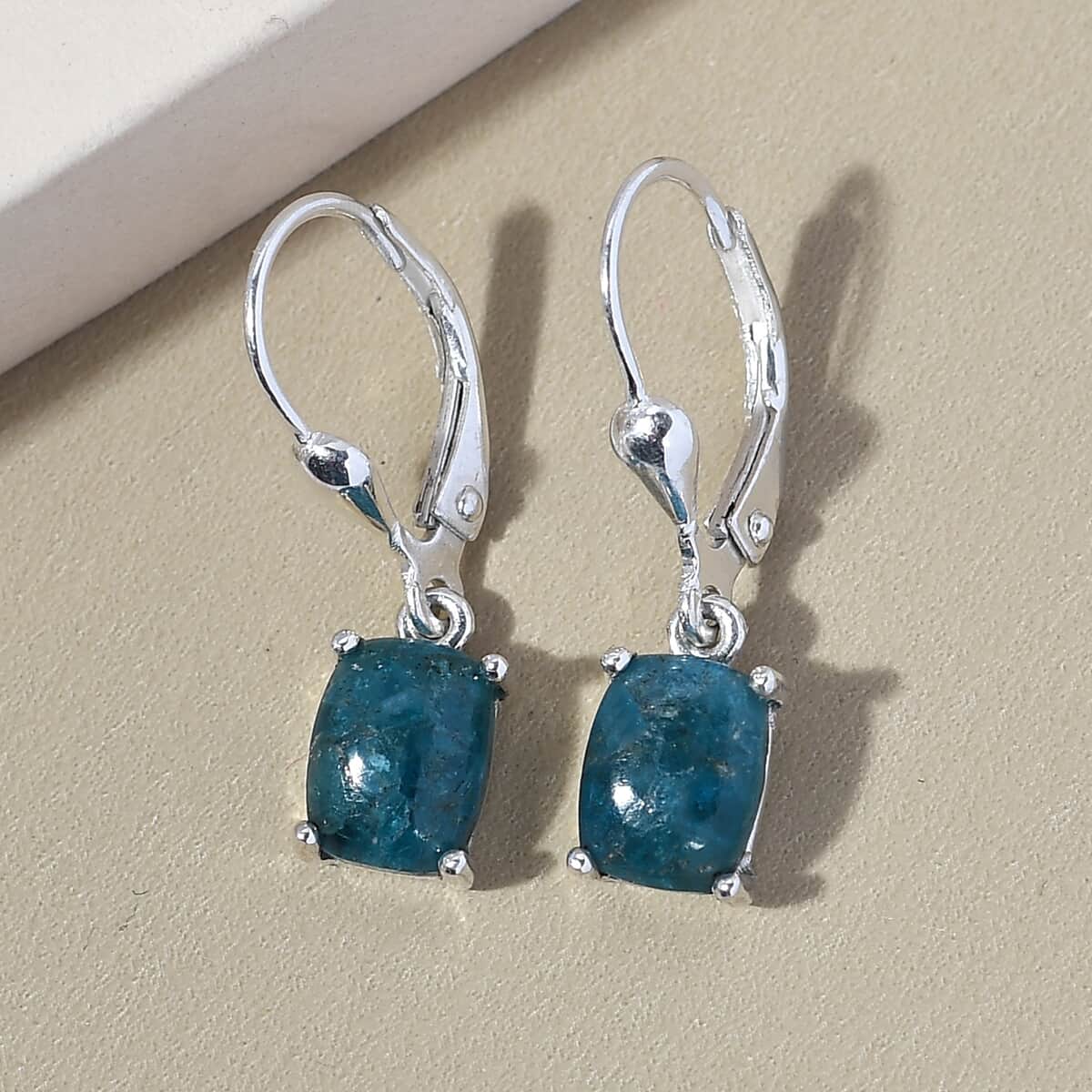 Matrix Neon Apatite Lever Back Earrings in Sterling Silver 3.15 ctw image number 1