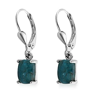 Matrix Neon Apatite Lever Back Earrings in Sterling Silver 3.15 ctw