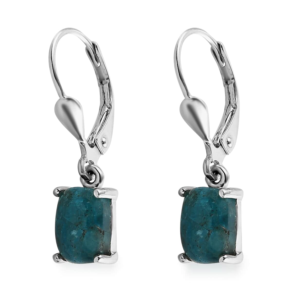 Matrix Neon Apatite Lever Back Earrings in Sterling Silver 3.15 ctw image number 3