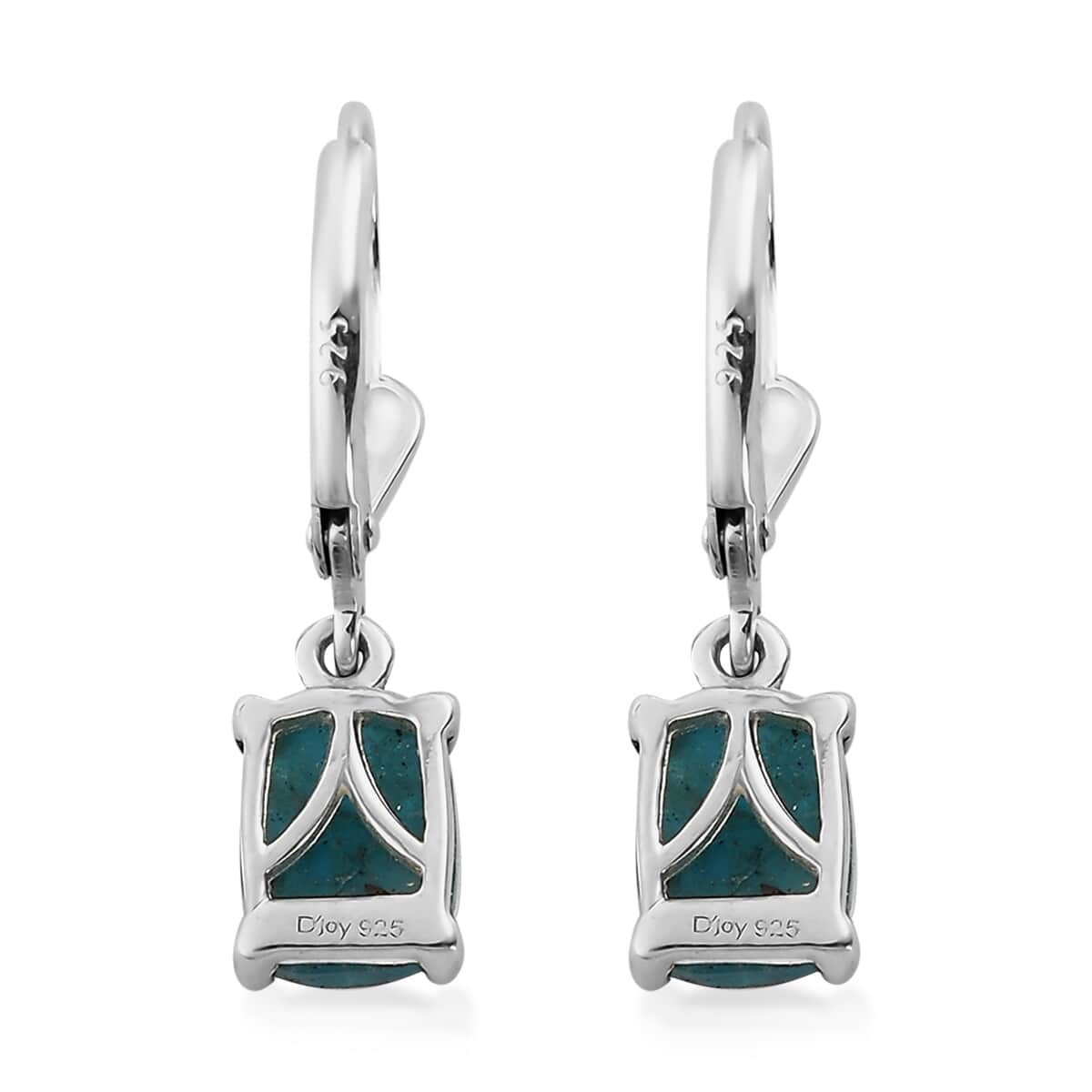 Matrix Neon Apatite Lever Back Earrings in Sterling Silver 3.15 ctw image number 4
