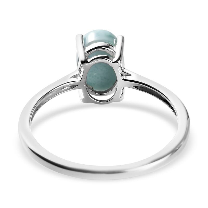 D'Joy Larimar Solitaire Ring in Sterling Silver (Size 10.0) 1.10 ctw