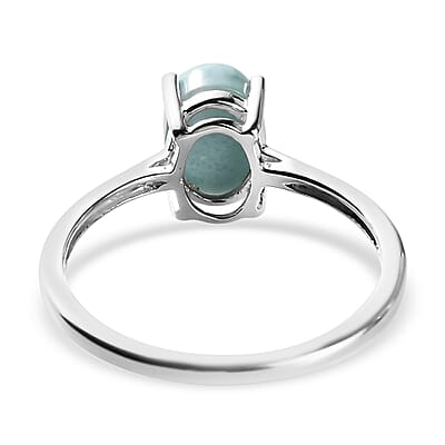 Larimar Solitaire Ring in Sterling Silver (Size 7.0) 1.10 ctw