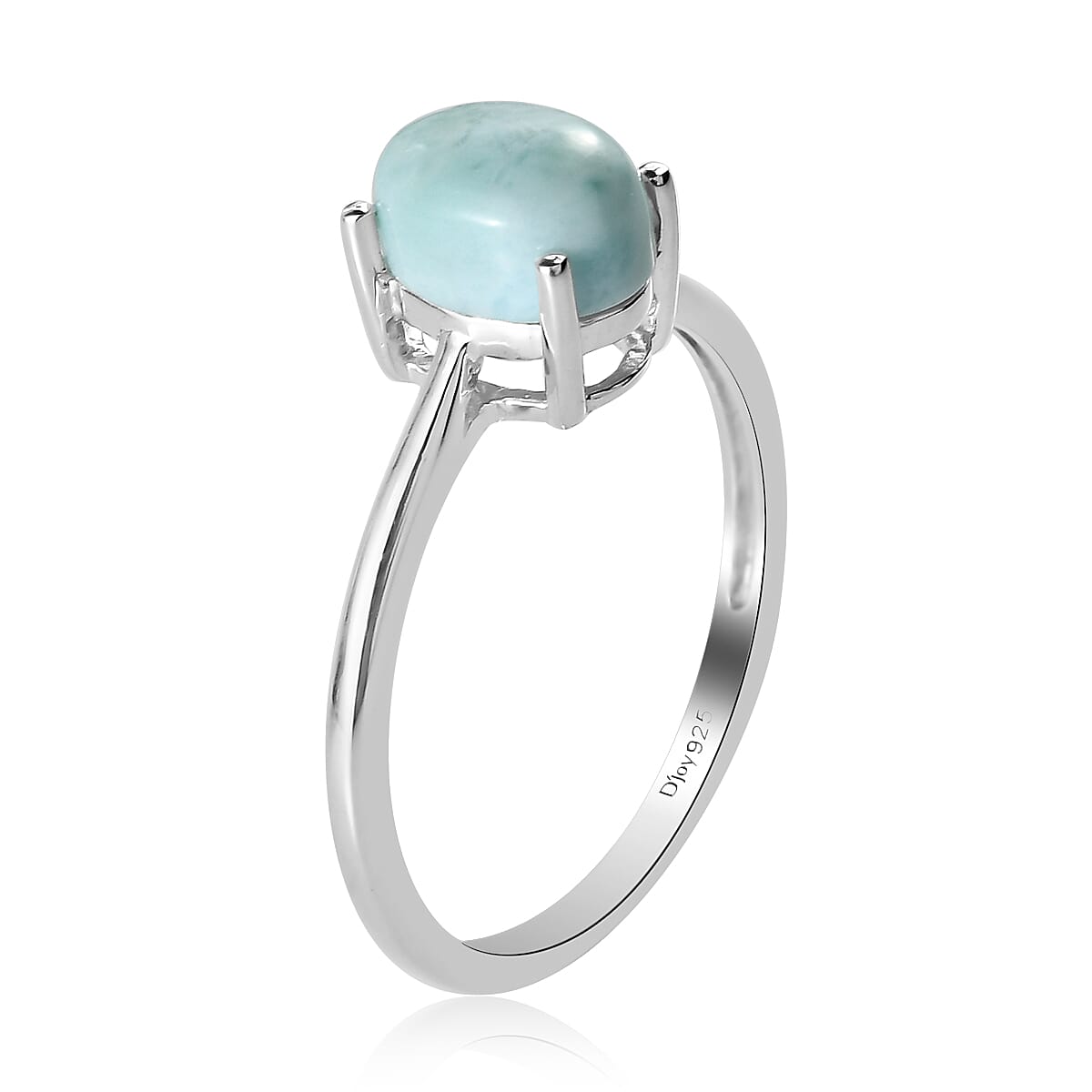 Larimar Solitaire Ring in Sterling Silver (Size 9.0) 1.10 ctw image number 3