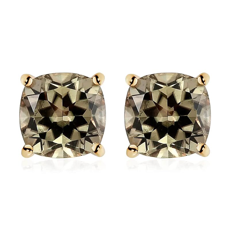 Iliana AAA Turkizite Solitaire Stud Earrings, 18K Yellow Gold Earrings, Gold Studs, AAA Turkizite Earrings, Gold Gifts 3.30 ctw