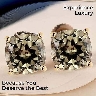 Iliana AAA Turkizite Solitaire Stud Earrings, 18K Yellow Gold Earrings, Gold Studs, AAA Turkizite Earrings, Gold Gifts 3.30 ctw