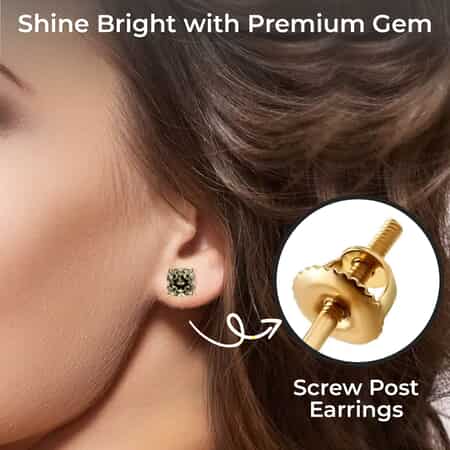 ILIANA 18K Yellow Gold AAA Turkizite Solitaire Stud Earrings 3.30 ctw image number 2