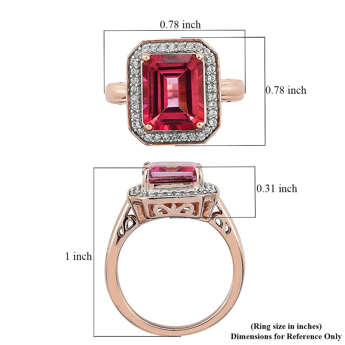 Pure Pink Mystic Topaz and Natural White Zircon Halo Ring in Vermeil Rose Gold Over Sterling Silver (Size 9.0) 4.50 ctw