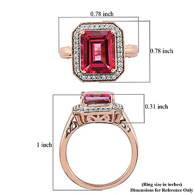 Pure Pink Mystic Topaz and Natural White Zircon Halo Ring in Vermeil Rose Gold Over Sterling Silver (Size 9.0) 4.50 ctw