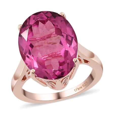 Pure Pink Mystic Topaz Solitaire Ring in Vermeil Rose Gold Over Sterling Silver (Size 10.0) 12.35 ctw image number 0
