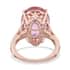 Pure Pink Mystic Topaz Solitaire Ring in Vermeil Rose Gold Over Sterling Silver (Size 10.0) 12.35 ctw image number 4