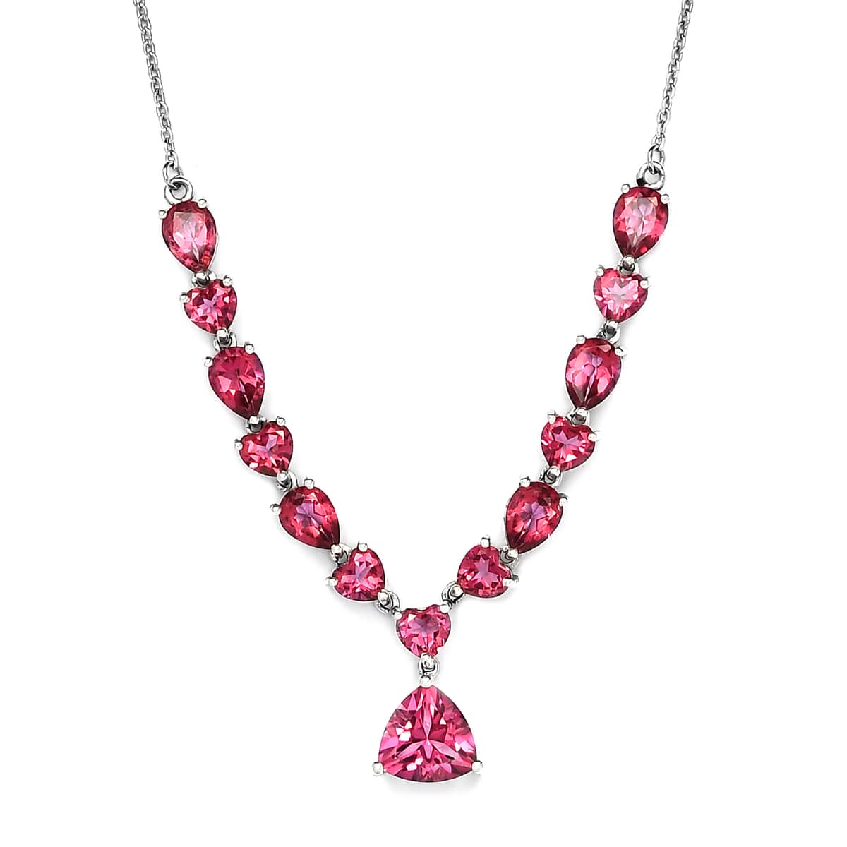 Pure Pink Mystic Topaz Necklace 18 Inches in Platinum Over Sterling Silver 11.35 ctw image number 0