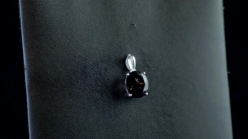 Brazilian Smoky Quartz Solitaire Pendant in Sterling Silver 4.25 ctw