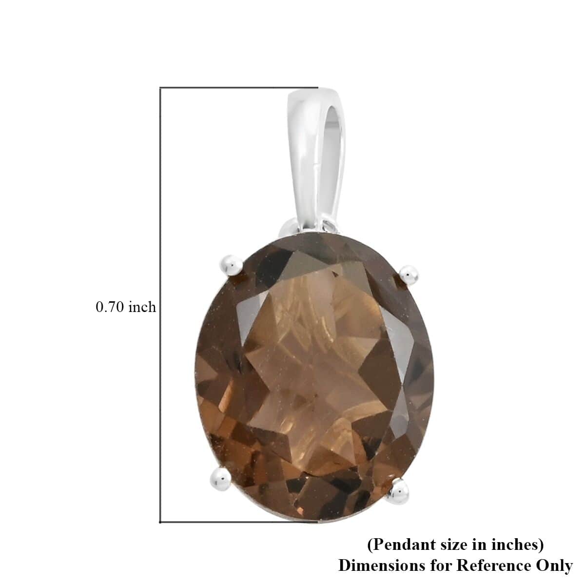 Brazilian Smoky Quartz Solitaire Pendant in Sterling Silver 4.20 ctw image number 8