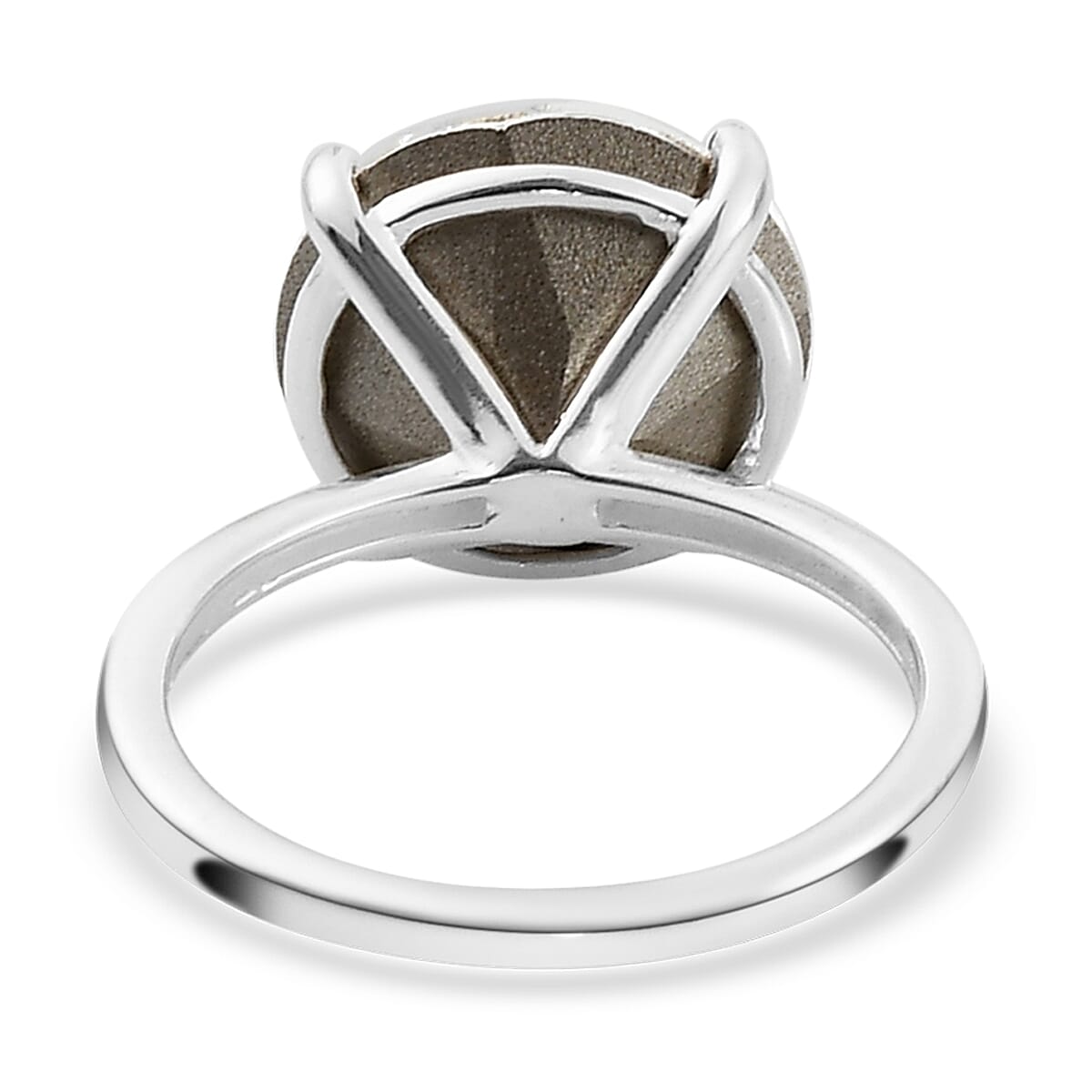 White Crystal Solitaire Ring in Sterling Silver (Size 10.0)