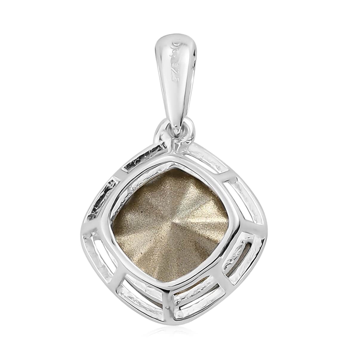 Emerald Crystal Solitaire Pendant in Sterling Silver image number 3