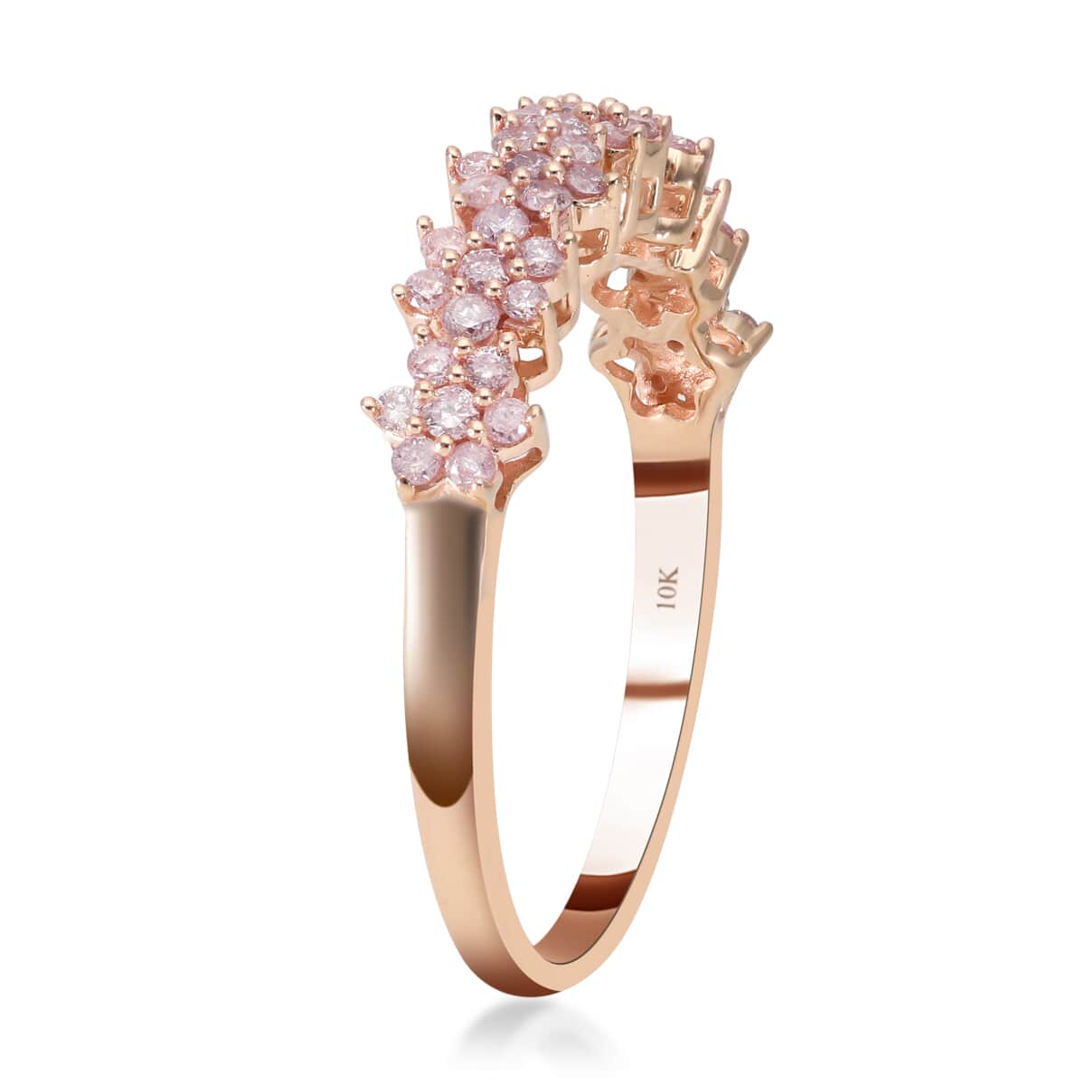 LUXORO 10K Rose Gold Natural Pink Diamond Ring (Size 6.0) 2.35 Grams 0.50 ctw image number 3