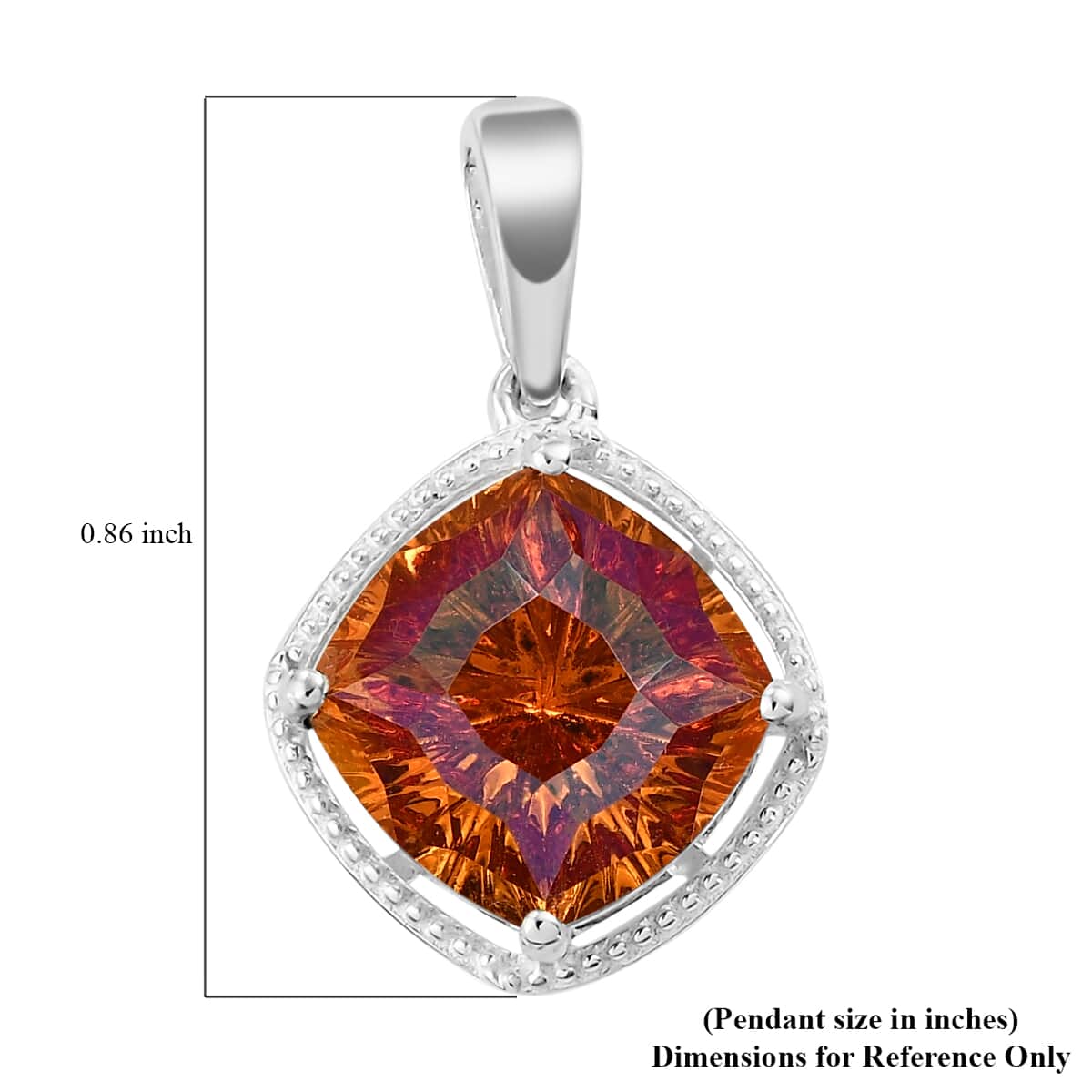 Astral Pink Crystal Solitaire Pendant in Sterling Silver image number 4