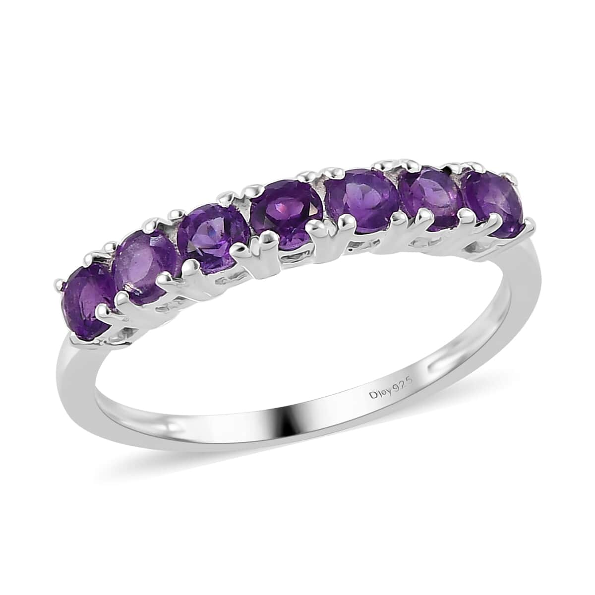 Amethyst Emerald good Gemstone Sterling Silver Ring Size 7