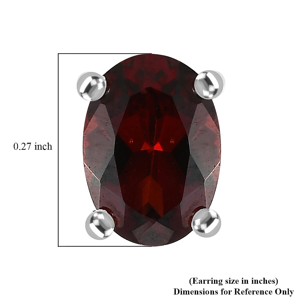 D'Joy Garnet Stud Earrings in Sterling Silver 1.85 ctw (Mozambique) image number 4