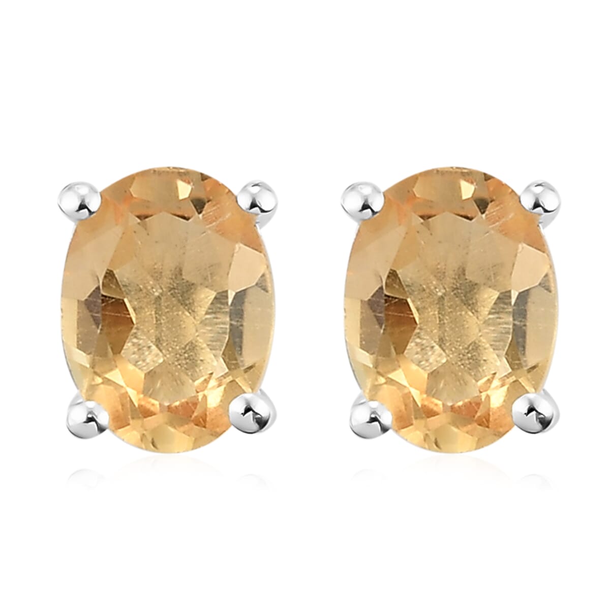D'Joy Brazilian Citrine 1.35 ctw Solitaire Stud Earrings in Sterling Silver image number 0