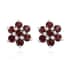Mozambique Garnet Floral Stud Earrings in Sterling Silver 0.85 ctw image number 0