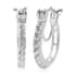 Simulated Champagne Diamond Hoop Earrings in Sterling Silver 1.10 ctw image number 0