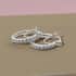 Simulated Champagne Diamond Hoop Earrings in Sterling Silver 1.10 ctw image number 1